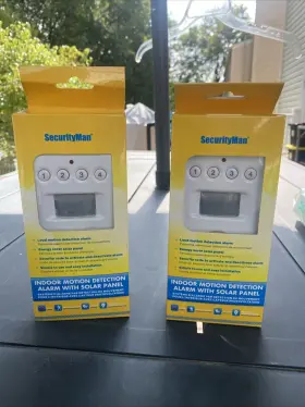 Securityman 701107901947 Solar Pir Indoor Motion Detection Alarm With Panel Set Of 2