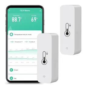 Th01-2 Senckit Wifi Smart Temperature And Humidity Sensor Voice Control Compact 2-pack
