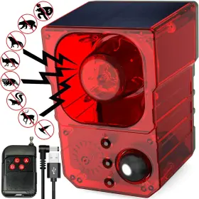 Maker129db Senkefei Ss 029082576913 Solar Outdoor Motion Sensor Alarm - Noise Recording Siren