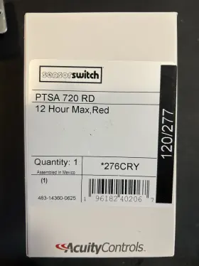 Sensor Switch 196182402067 Ptsa 720 Rd 12 Hr Max Red In Color