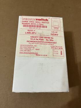 Sensor Switch Lws-2p-i Large Area Wall With 2-pole Ivory Nib