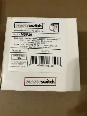 Msp20 Sensor Switch New Mini Power Pack Slave 120/277 Vac 50/60 Hz