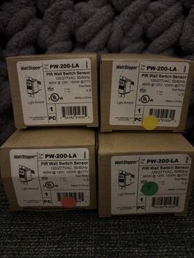 Sensor Switch Pw-200-la Wallstopper Pir Wall Light Almond Lot Of 4