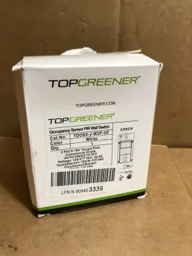 Tdos5-j-w2p Sensor Switch 2 Pack- Topgreener Tdos5-j-w2p-uf In Wall Pir Occupancy White