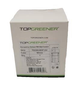Sensor Switch Tdos5-w2p-uu Topgreener Occupancy Pir Wall