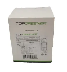 Tdos5-w2p-uu Sensor Switch Topgreener Occupancy Pir Wall
