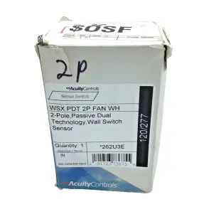 Wsxpdt2pfanwh Sensor Switch Acuity Controls Wsx Pdt 2p Fan Wh Wall White