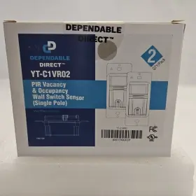 Yt-c1vr02 Sensor Switch 2 Pir Occupancy/vacancy Dependable Direct Ivory New