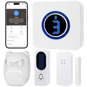 Shaogax 768523081752 Driveway Alarm 2.4g Wifi Wireless Doorbell Motion Sensor Window And D