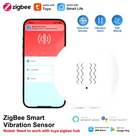 Shopsmart Hub 744759066572 Tuya Zigbee Smart Vibration Sensor Detection Tilt Xyz Axis Smartlife App