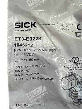 Sick 1045212 Et3-e3228 Photoelectric Proximity Switch