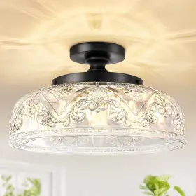 3011c-3b-1pus Slypadan Semi Flush Mount Ceiling Light 12 Inch Large Black