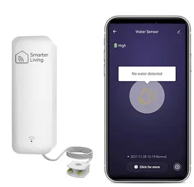 Smarter Living 628678785199 - Smart Wifi Water Sensor And Flood Detector 2-pack Phone Notifi