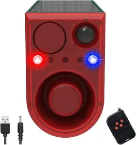 20250702 Solar Outdoor Motion Sensor Alarm With Ultrasonic-13 Sounds Including Dog Barkin