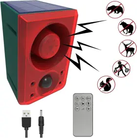 Solar 313034483450 Outdoor Motion Sensor Alarm-dog Barking&gunshot Sound Support Record