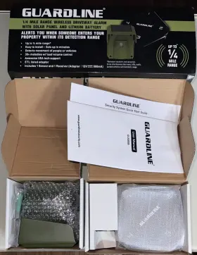 Gl5000s Solar Guardline 1/4 Mile Range Wireless Driveway Alarm Panel Lithium Battery Nib