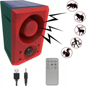 Ho-do-6 Solar Outdoor Motion Sensor Alarm Dog Barking Gunshot Sound Support Recording& Volume