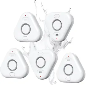 0-120db Stechro 445026670609 5 Pack Water Leak Detectors For Home 4 Levels Adjustable Audio