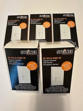 Steinel 018139545460 5 Pieces Ir Wls Dim-w Passive Wall Switch Occupancy Sensor White