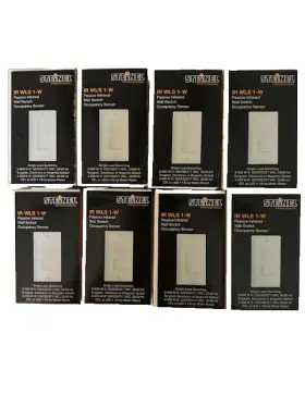 Steinel 018139661009 Passive Infrared Wall Switch Occupancy Sensor Ir Wls 1-w 8 Pack White