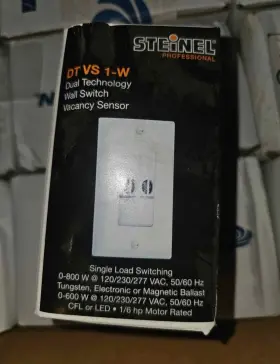 Steinel 018139662228 Dual Technology Wall Switch Vacancy Sensor Whitedt-vs 1-w Sealed New