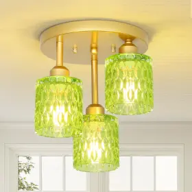 250410a1 Stepeak 3-light Semi Flush Mount Ceiling Light Vintage Gold Kitchen
