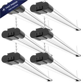 Sunco Lighting 810047889298 6 Pack Led Shop Lights For Workshop 4ft Linkable 6000k Black