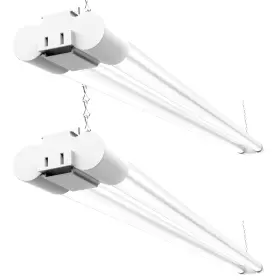 Sunco Lighting 840360600508 Led Shop Lights For Workshop 4ft Linkable Pack Of 2 5000k White