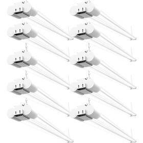 Sunco Lighting 840360605985 10 Pack Led Shop Lights For Workshop 4ft Linkable 6000k White