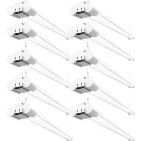 Sunco Lighting 840360605985 10 Pack Led Shop Lights For Workshop 4ft Linkable 6000k White