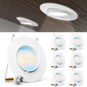 Sunco Lighting 840360617704 6 Pack Led Can 5 Cct In One 2700k 3000k 3500k 4000k 5000k