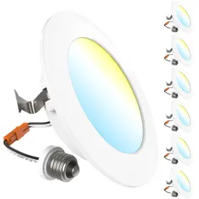 Sunco Lighting Dl Fl Re4-wh-2760k-6pk 6 Pack 4 Inch 5 Cct In One 2700k 3000k 4000k 5000k 6000k Sunco Lighting Dl Fl Re4-wh-2760k-6pk 6 Pack 4 Inch 5 Cct In One 2700k 3000k 4000k 5000k 6000k