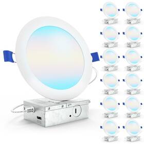 Sunco Lighting Dl Sl6-14w-27k 5k-12pk 12 Pack 6 Inch 5 Cct In One 2700k 3000k 4000k 5000k 6000k