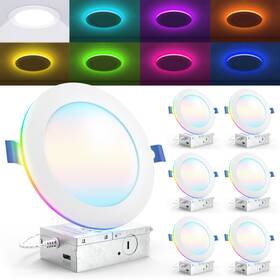 Sunco Lighting Dl Sl6 S Nl-wh-2760k-6pk 6 Pack Inch 5 Cct In One 2700k 3000k 4000k 5000k 6000k