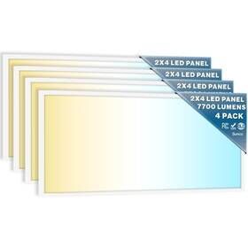 Sunco Lighting Pn24 Ho-4060k-4pk 2x4 Led Flat Panel Light Drop 3 Cct In One 4000k 5000k 6000k