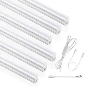 Slct5l04w2065mw Sunlinkco 6 Pack 4ft T5 Led Integrated Fixture 6500k 20w 2300lm Super White