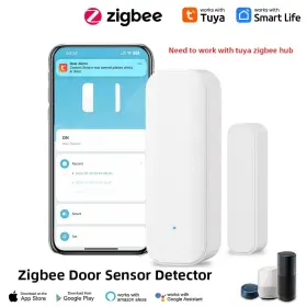 Supreme-goodsoutlet 313099498475 Tuya Wifi Or Zigbee Window Door Sensor With Battery Smart Home Security Alarm Sy