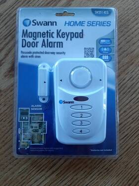 Swann Sw351kcg Sw351-kcg Magnetic Keypad Door Security Alarm With Siren Passcode Batt Pwr
