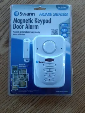 Sw351-kcg Swann Sw351kcg Magnetic Keypad Door Security Alarm With Siren Passcode Batt Pwr