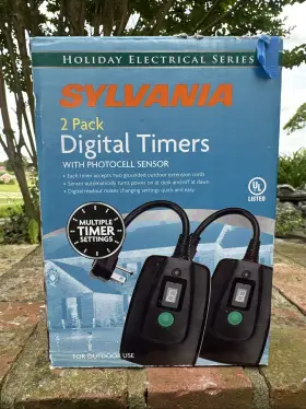 V2045-60 Sylvania Digital Timers Photocell Sensor Multiple Timer Settings 2 Pack