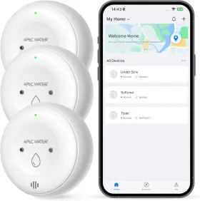 Systems 313099240241 Wifi Water Leak Detector For Home App Connected Get Real-time Alerts Highly Re