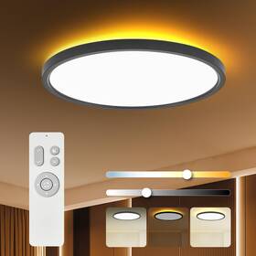 Taloya 2651 Flush Mount Ceiling Light With 15.8inch-1 Pack Black Backlight