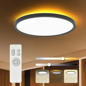 2651 Taloya Flush Mount Ceiling Light With 15.8inch-1 Pack Black Backlight