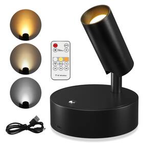 Taofiaco D0674 Spotlights Indoor Wireless Uplighting With 1 Pack Black