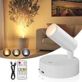 Taofiaco D0909 Spotlight Indoor Wireless Battery Operated With 1 Pack White