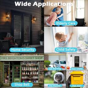 Tech Inc. 445012329337 Motion Sensor Alarm Indoor Door Chime For Business When Eentering Wireless Mo