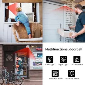Tech Inc. 445013679646 Motion Sensor Alarm Indoor Door Chime For Business When Eentering Wireless Mo