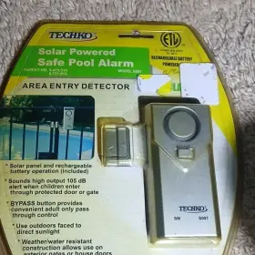 S097 Techko Solar Powered Rechargeable Door Alarm Silver Weather Resistant Moti