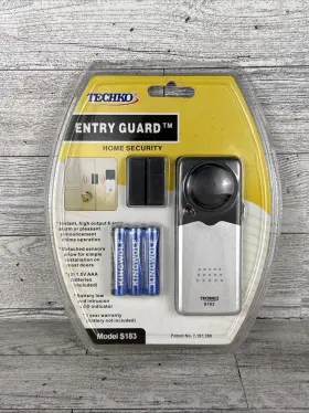 S183 Techko Entry Guard Home Security Alarm And Detachable Sensor New See Descript