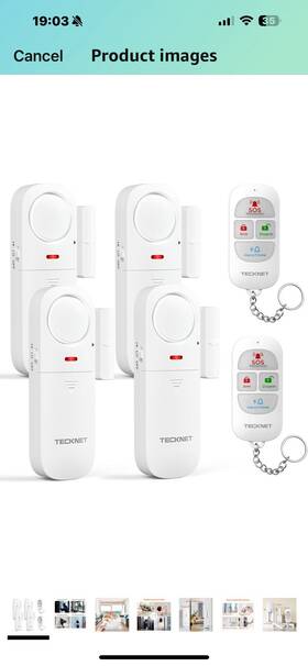 Tecknet Tk-wa151 Door Alarm Sensor W Remotes 4 Pack